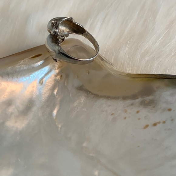 Vintage sterling silver double dolphin ring - Picture 4 of 9